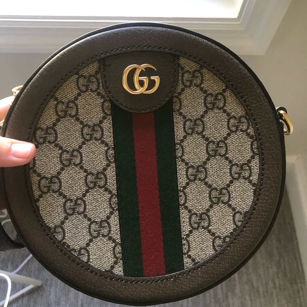 GUCCI OPHIDIA GG MINI ROUND SHOULDER BAG